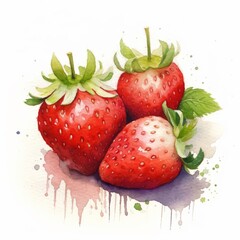 strawberries on a white background