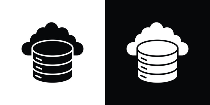 Cloud server icon vector, solid illustration, pictogram set.
