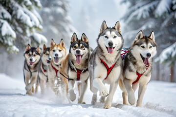 sled dog sled dogs