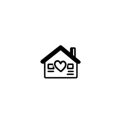 Obraz premium Icon of House with Heart Symbol Representing Love Family Warmth and Emotional Connection