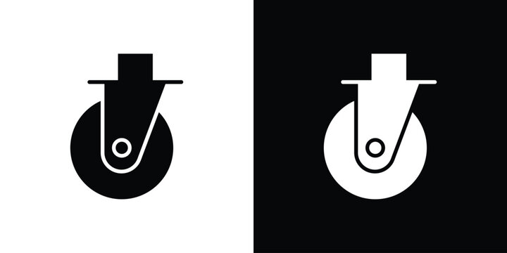 Cart trolley wheel icon vector, solid illustration, pictogram set.