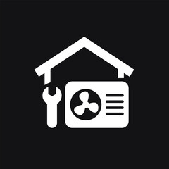 heat pump installation or repair icon, vector pictogram