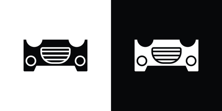 Car bumper icon vector, solid illustration, pictogram set.