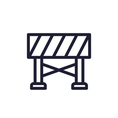 road barrier icon, line pictogram on white