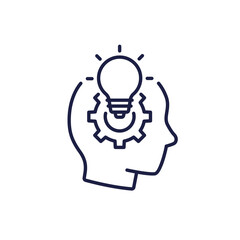 technical skills line icon on white