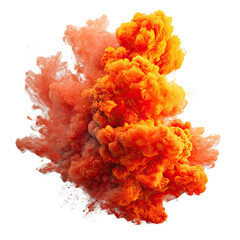 Abstract explosion of orange and peach colored inks