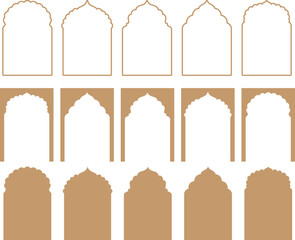 Arabic vector arches bundle. Arabian ornament. Arches templates for design	