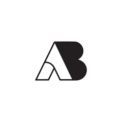 A creative minimalist " AB" letter logo design with black and white color.