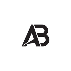 A creative minimalist " AB" letter logo design with black and white color.