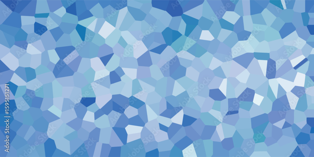 Poster abstract mosaic of irregular geometric shapes in various shades of blue perfect for backgrounds and 