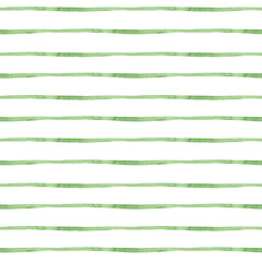 Green stripes background. Seamless watercolor pattern with hand drawn stripe with stains, line for wallpapers, textile, bed linen prints, fabric texture