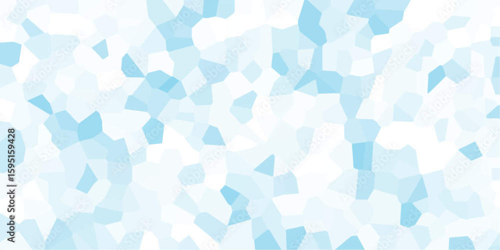 Poster blue and white polygon mosaic illustrative design featuring irregular shaped geometric elements crea