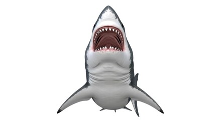 Great White Shark with Open Mouth, Revealing Teeth