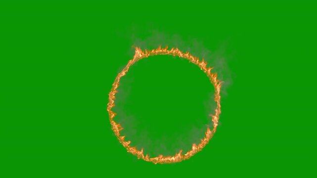 Seamlessly looping ring of fire video, 4k 30p, alpha channel for transparent background