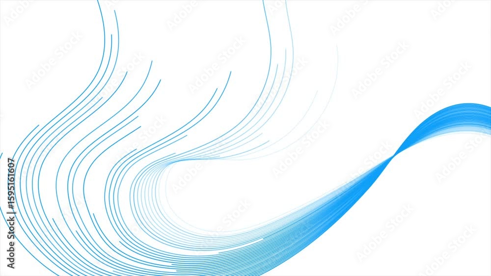 Poster blue minimal wavy lines abstract futuristic tech background. seamless looping motion design. video a