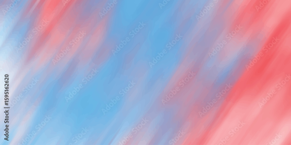 Poster watercolor brushstroke pattern in a diagonal composition featuring blue and red hues creating a sens