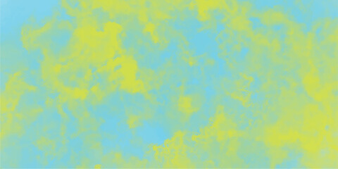 Yellow and blue cloudy gradient illustration depicting a colorful and airy atmospheric design featuring a blend of soft hues creating a dreamy impression