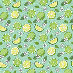 Tropical Fruit Lime Seamless Pattern