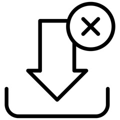 Download Failed Outline Icon