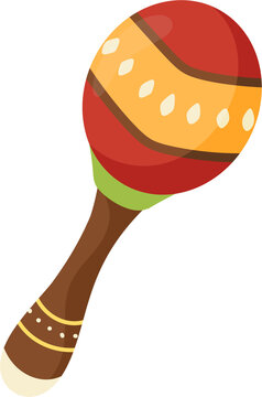 colorful maraca musical instrument isolated clip art preview