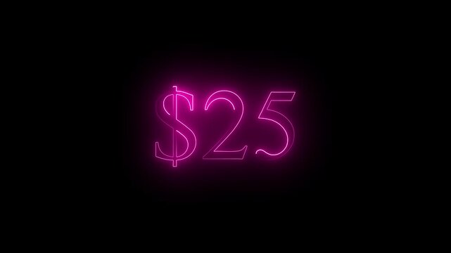 Neon Dollar & Number Animation &ndash; Glowing Financial .