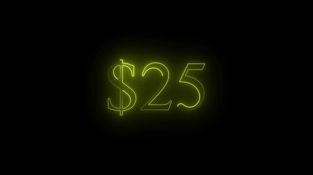 Neon Dollar & Number Animation &ndash; Glowing Financial .