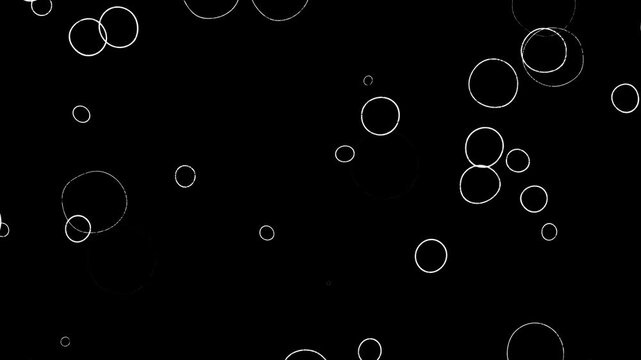 Animation of raindrops in a puddle, diverging circles from drops on water in cartoon style. Hand Drawn Scribble Circle animation. Retro effect for nostalgia in 4K with alpha channel. Vintage effect