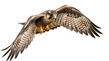 Majestic Peregrine Falcon Soaring Through the Sky with Wings Spread Wide