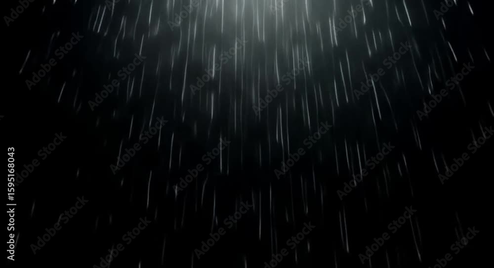 Poster rain falling on a dark background creating a moody and somber atmosphere