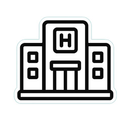 Outlines sticker hospital icon PNG