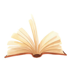 a beautiful opened watercolor book isolated on a transparent background