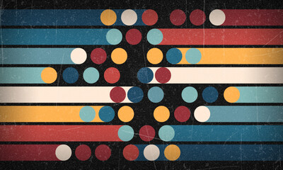Vintage Striped Backgrounds, Posters, Banner Samples, Retro Colors from the 1970s 1980s, 70s, 80s, 90s. Grunge scratch 70s style stripes background poster lines. Old photo grainy effect design graphic