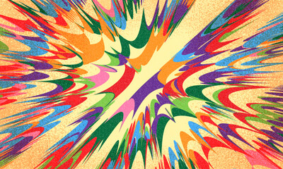 Fun colorful abstract background in doodle style. Simple playful design with hand drawn overlay shapes. Children style colored scribble banner background with doodle rough lines. Playful abstract bg