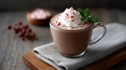 Winter Peppermint Mocha with Sweet Toppings