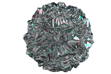 Iridescent Metallic 3D Spheres - Abstract Glossy Reflective Spherical Shapes with Holographic Colors, Dynamic Organic Curves, and Futuristic Technology Design for Modern Visuals - Black Friday
