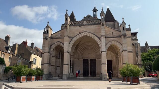 Beaune Cathedral in Burgundy, France &ndash; Romanesque and Gothic Architecture in the Historic Center

