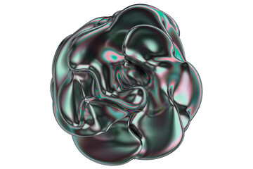 Iridescent Metallic 3D Spheres - Abstract Glossy Reflective Spherical Shapes with Holographic Colors, Dynamic Organic Curves, and Futuristic Technology Design for Modern Visuals - Black Friday
