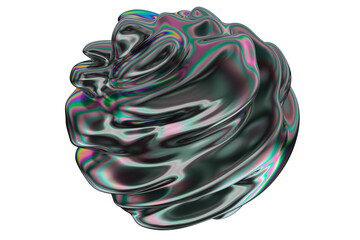 Iridescent Metallic 3D Spheres - Abstract Glossy Reflective Spherical Shapes with Holographic Colors, Dynamic Organic Curves, and Futuristic Technology Design for Modern Visuals - Black Friday
