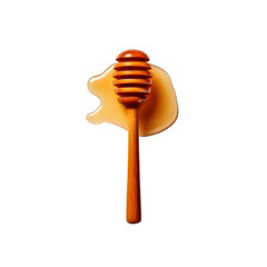 Top view of honey dipper on transparent background