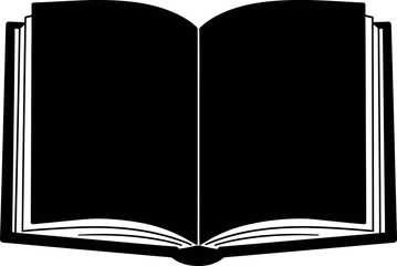 Open book silhouette icon