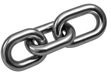 Obraz premium Metal chain links interlocking, symbolizing industrial strength, teamwork, and connectivity against transparent backdrop