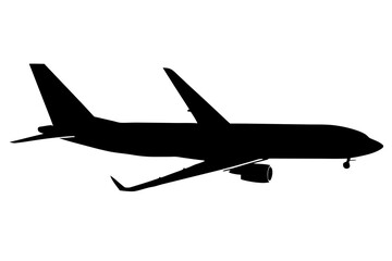 Passenger Plane Demonstration Flight at Paris Air Show &ndash; Le Bourget Silhouette Vector Art