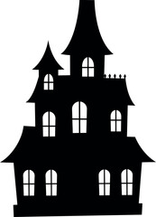 Obraz premium Spooky haunted mansion silhouette