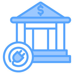 Electronic Banking Blue Icon