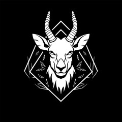 Goat | Black and White Vector illustration