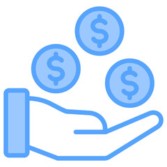 Cash Payment Blue Icon