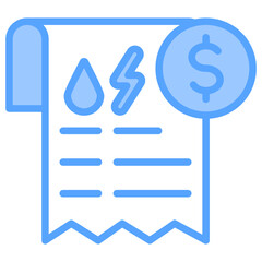 Utility Bill Blue Icon