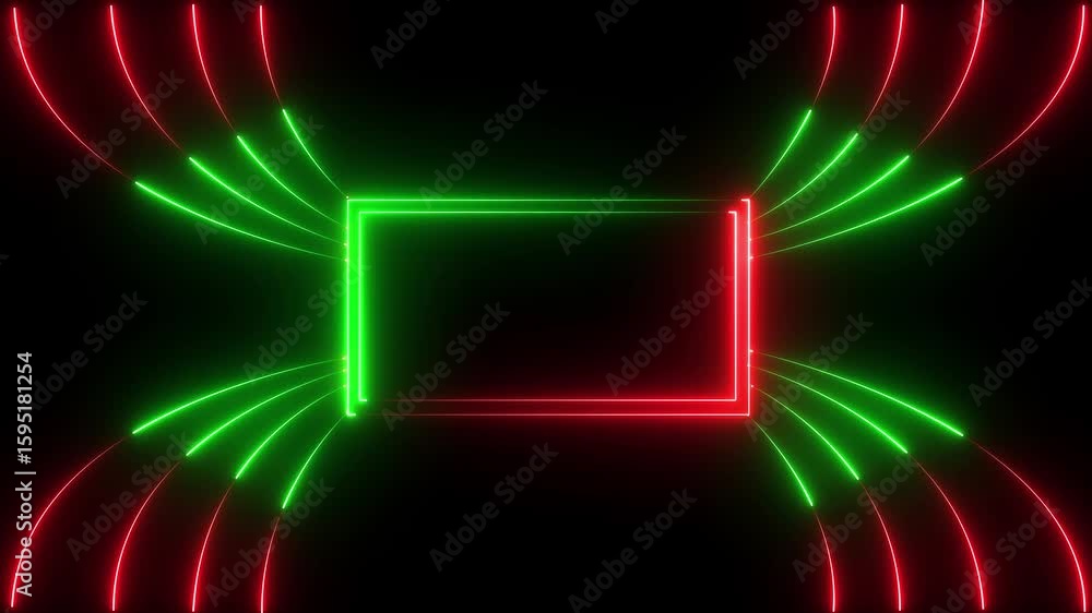 Poster neon cyan and purple color lines loop animation on black background abstract beautiful neon pattern 