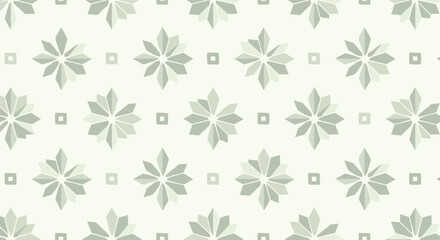 Elegant light green floral pattern with subtle square accents for decorative designs