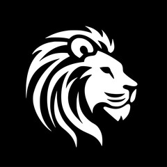 Fototapeta premium Lion - Black and White Isolated Icon - Vector illustration